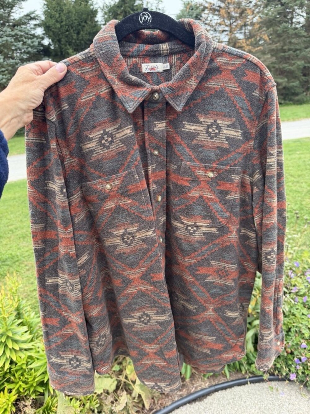 Faherty Legend Plaid sweater shirt aztec cowgirl flannel gorpcore XL hiking